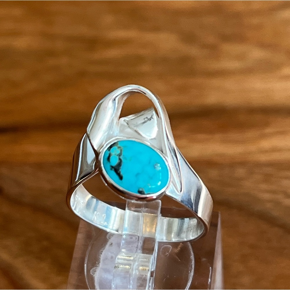 NWT .925 Sterling & Turquoise Ring Size 7-1/2 Designer